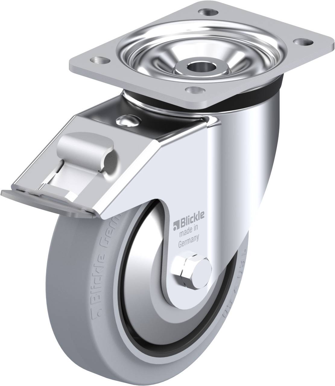 Blickle 740667 LK-POEV 160KA-FI-SG-FA Kółko skrętne z hamulcem Średnica koła: 160 mm Maksymalne obciążenie: 400 kg 1 szt - obrazek 1
