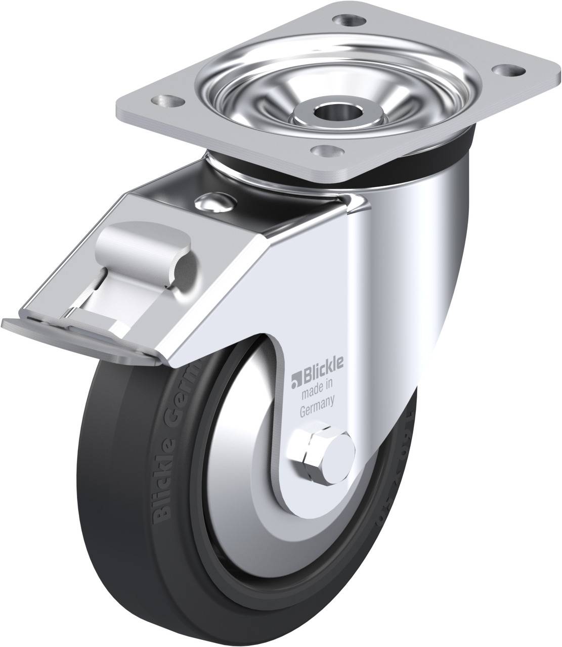 Blickle 741848 LK-POEV 160R-FI-FA Kółko skrętne z hamulcem Średnica koła: 160 mm Maksymalne obciążenie: 400 kg 1 szt. - obrazek 1