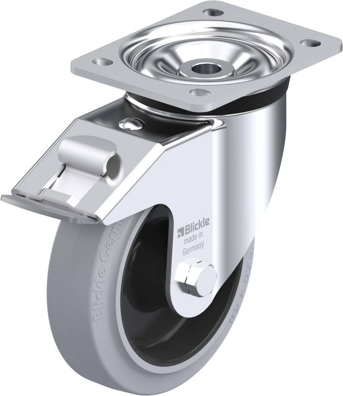 Blickle 629287 LK-POEV 160R-FI-SG Kółko skrętne z hamulcem Średnica koła: 160 mm Maksymalne obciążenie: 400 kg 1 szt. - obrazek 1