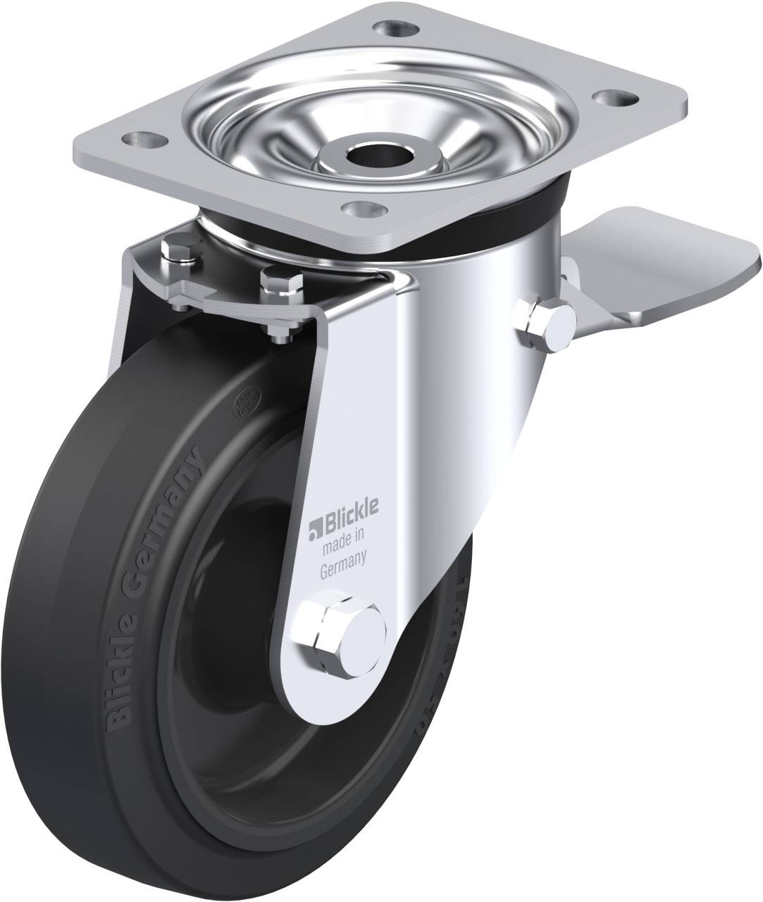 Blickle 50906 LK-POEV 160R-ST Kółko skrętne z hamulcem Średnica koła: 160 mm Maksymalne obciążenie: 400 kg 1 szt. - obrazek 1
