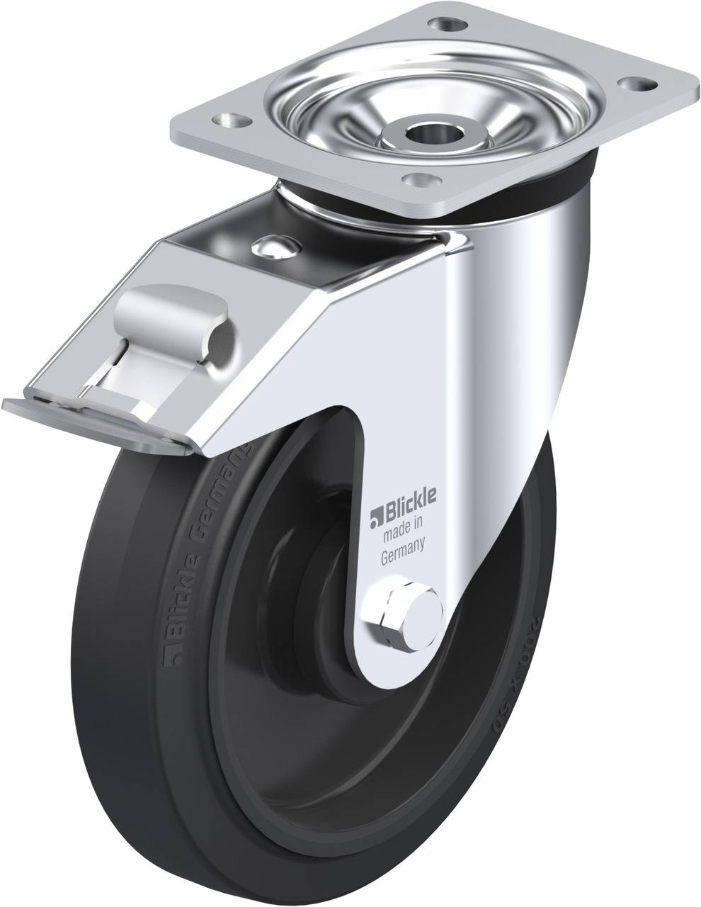 Blickle 618454 LK-POEV 200KA-FI Kółko skrętne z hamulcem Średnica koła: 200 mm Maksymalne obciążenie: 500 kg 1 szt. - obrazek 1