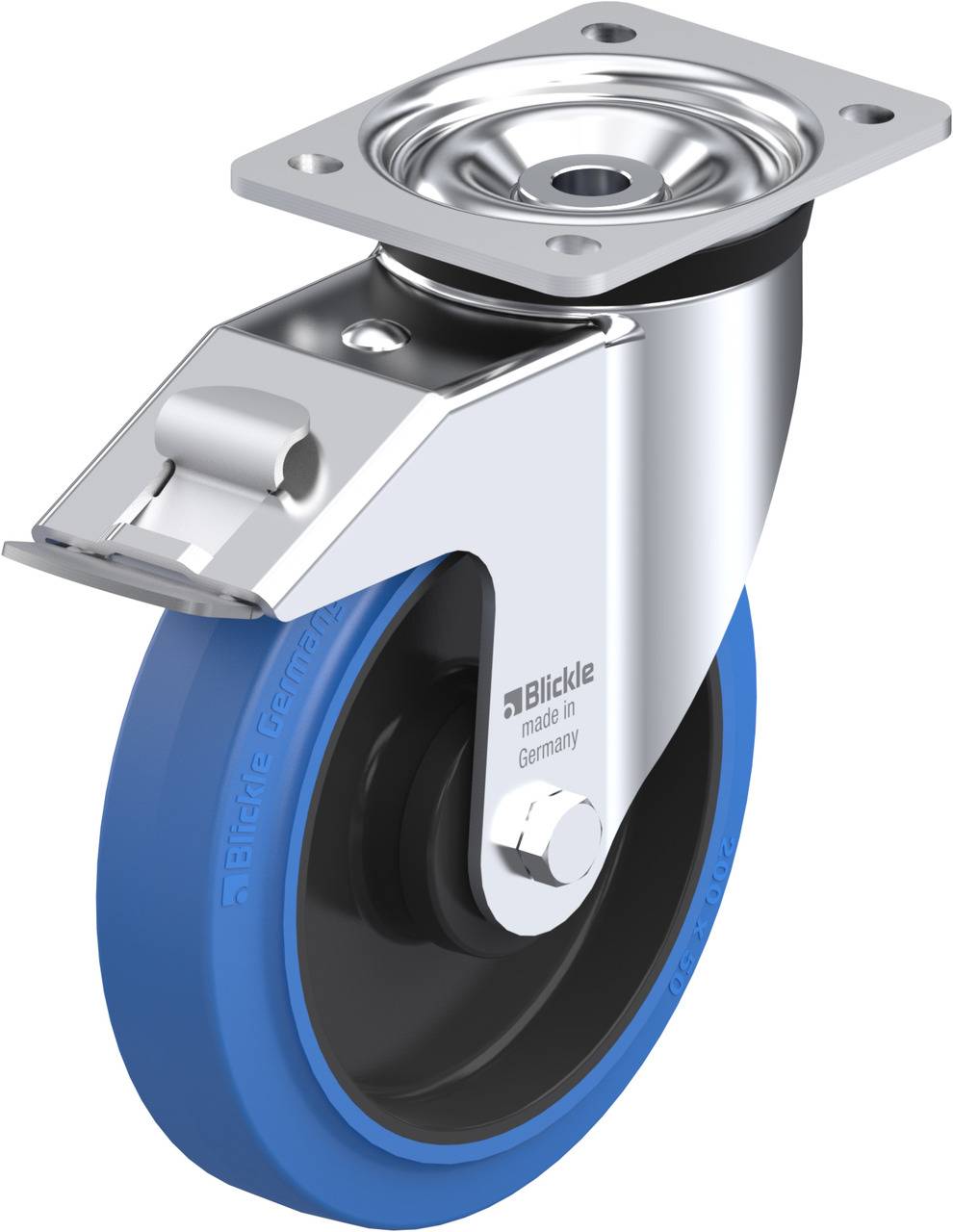 Blickle 733972 LK-POEV 200KA-FI-SB Kółko skrętne z hamulcem Średnica koła: 200 mm Maksymalne obciążenie: 500 kg 1 szt. - obrazek 1