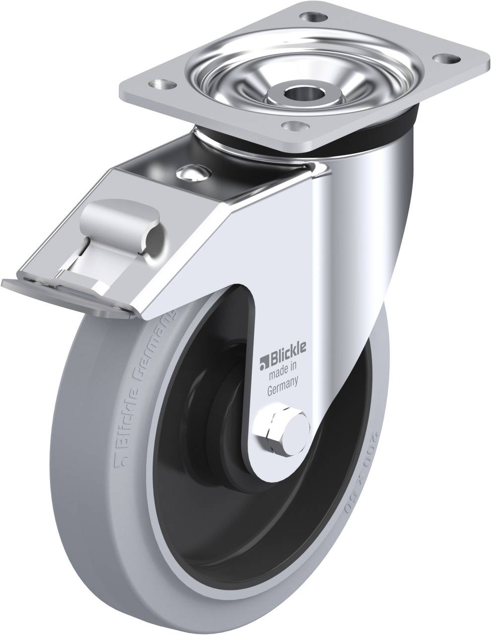 Blickle 739285 LK-POEV 200KA-FI-SG Kółko skrętne z hamulcem Średnica koła: 200 mm Maksymalne obciążenie: 500 kg 1 szt. - obrazek 1