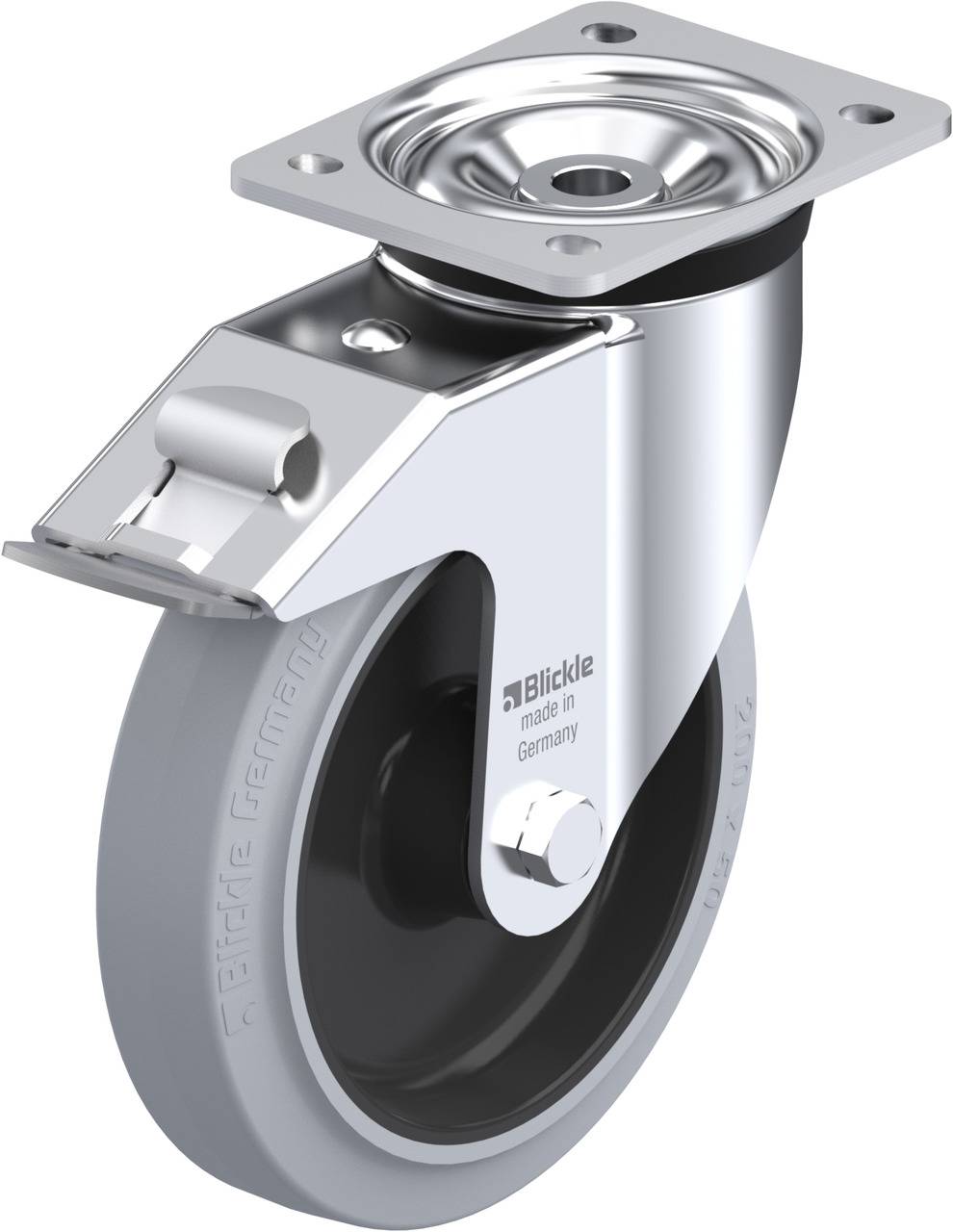 Blickle 690768 LK-POEV 200R-FI-SG Kółko skrętne z hamulcem Średnica koła: 200 mm Maksymalne obciążenie: 500 kg 1 szt. - obrazek 1