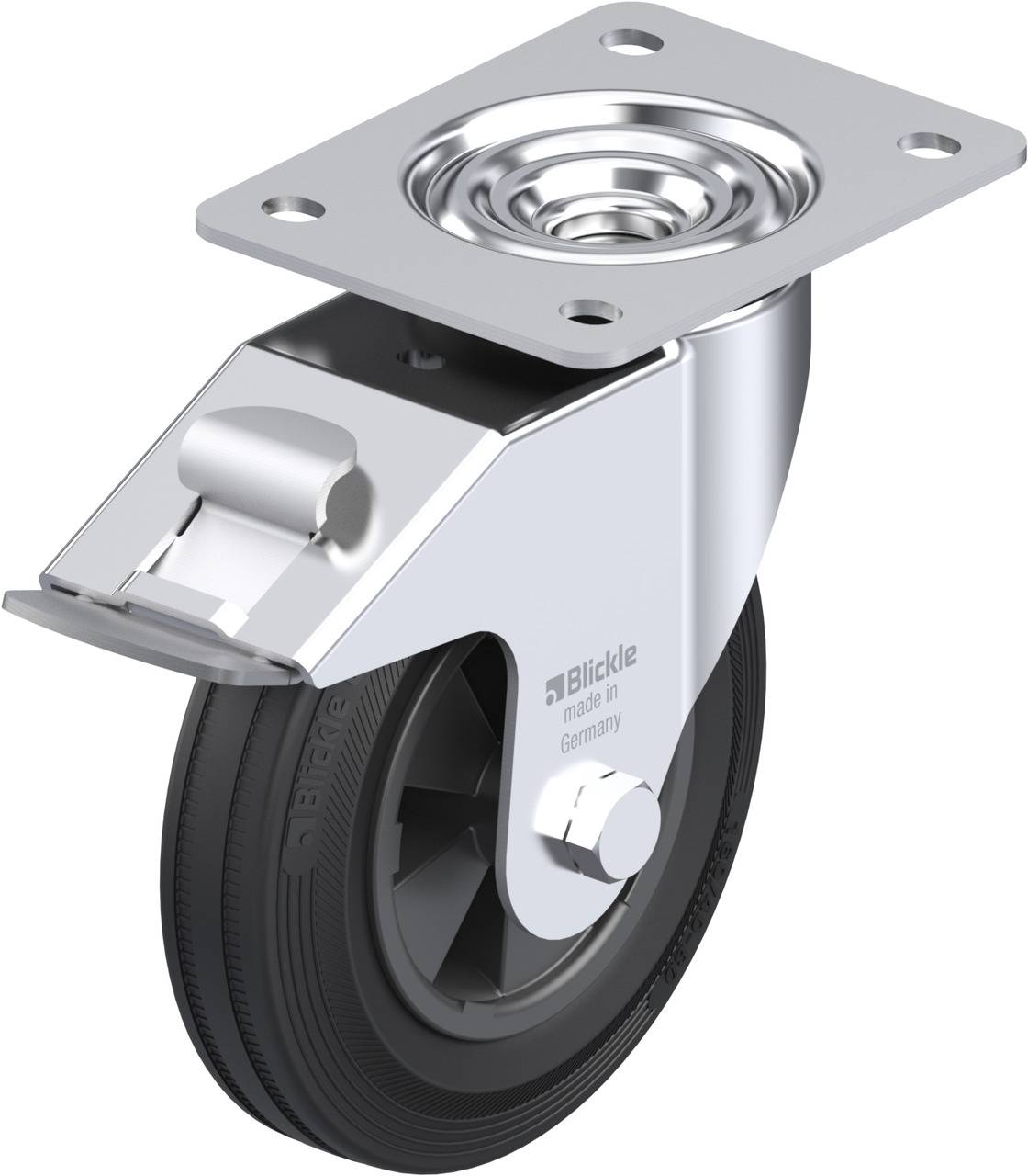 Blickle 410332 LE-VPP 160G-FI Kółko skrętne z hamulcem Średnica koła: 160 mm Maksymalne obciążenie: 135 kg 1 szt. - obrazek 1