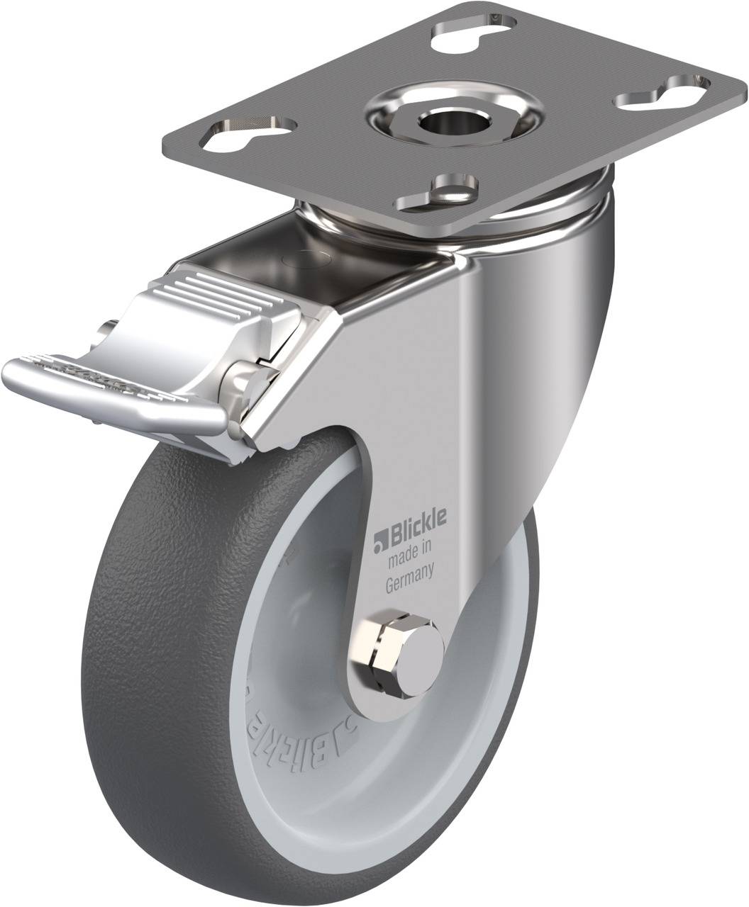Blickle 847064 LKPXA-PATH 101G-FI Kółko skrętne z hamulcem Średnica koła: 100 mm Maksymalne obciążenie: 120 kg 1 szt. - obrazek 1