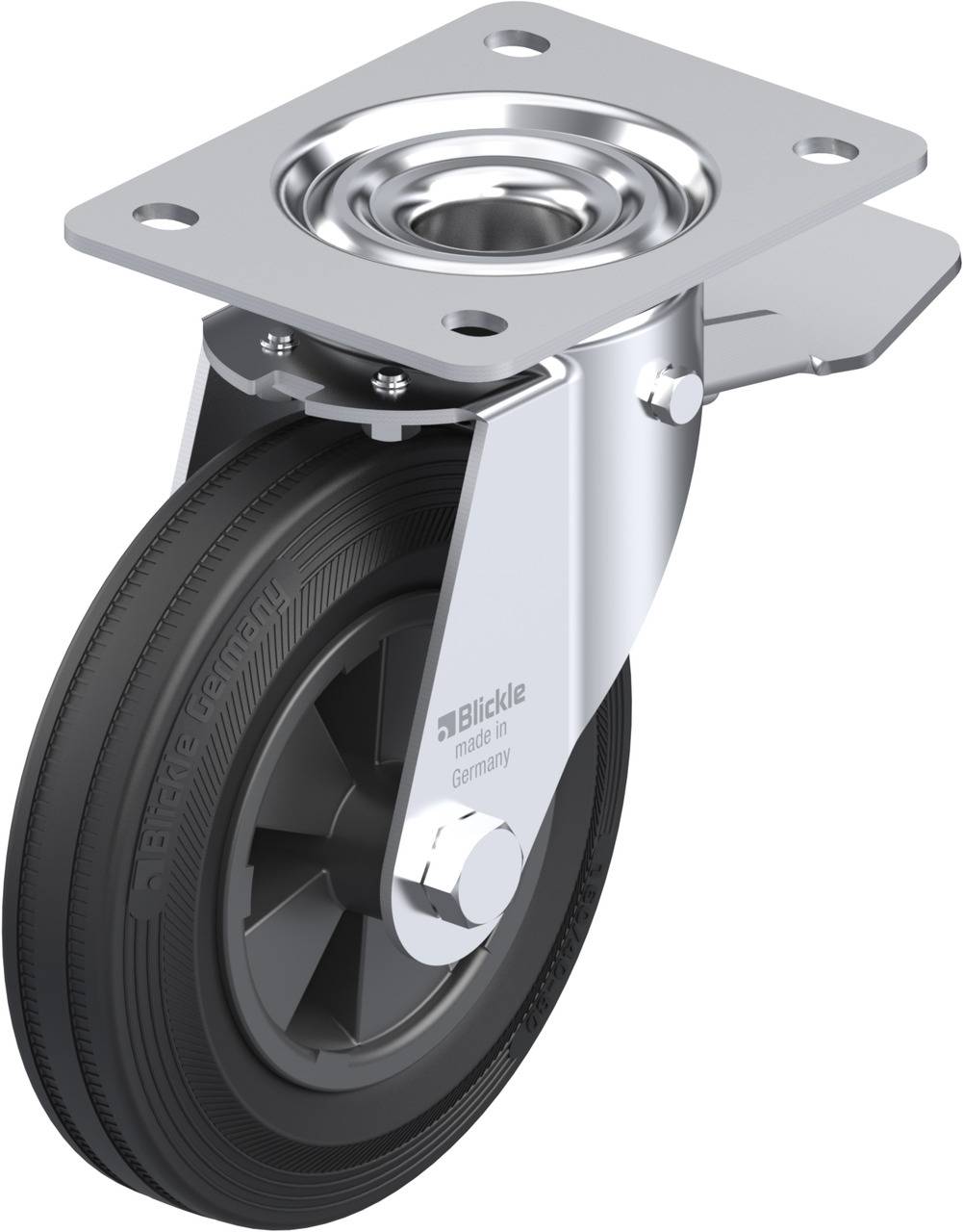 Blickle 236505 LE-VPP 160G-ST Kółko skrętne z hamulcem Średnica koła: 160 mm Maksymalne obciążenie: 135 kg 1 szt. - obrazek 1