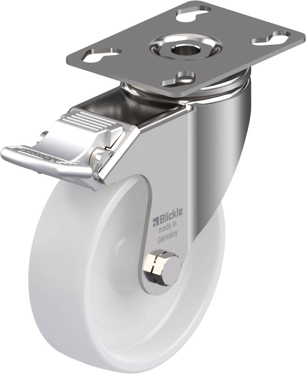 Blickle 758413 LKPXA-PO 101G-FI Kółko skrętne z hamulcem Średnica koła: 100 mm Maksymalne obciążenie: 120 kg 1 szt. - obrazek 1