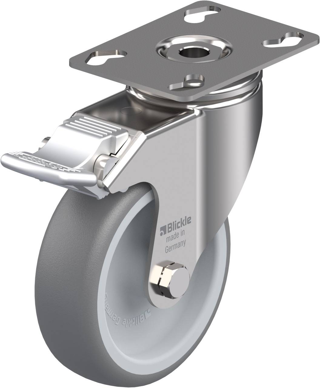 Blickle 574764 LKPXA-TPA 101G-FI Kółko skrętne z hamulcem Średnica koła: 100 mm Maksymalne obciążenie: 110 kg 1 szt. - obrazek 1