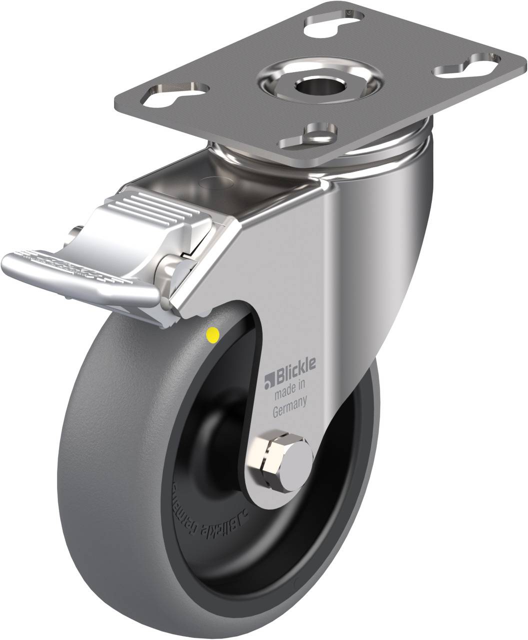 Blickle 615831 LKPXA-TPA 101G-FI-ELS Kółko skrętne z hamulcem Średnica koła: 100 mm Maksymalne obciążenie: 70 kg 1 szt. - obrazek 1