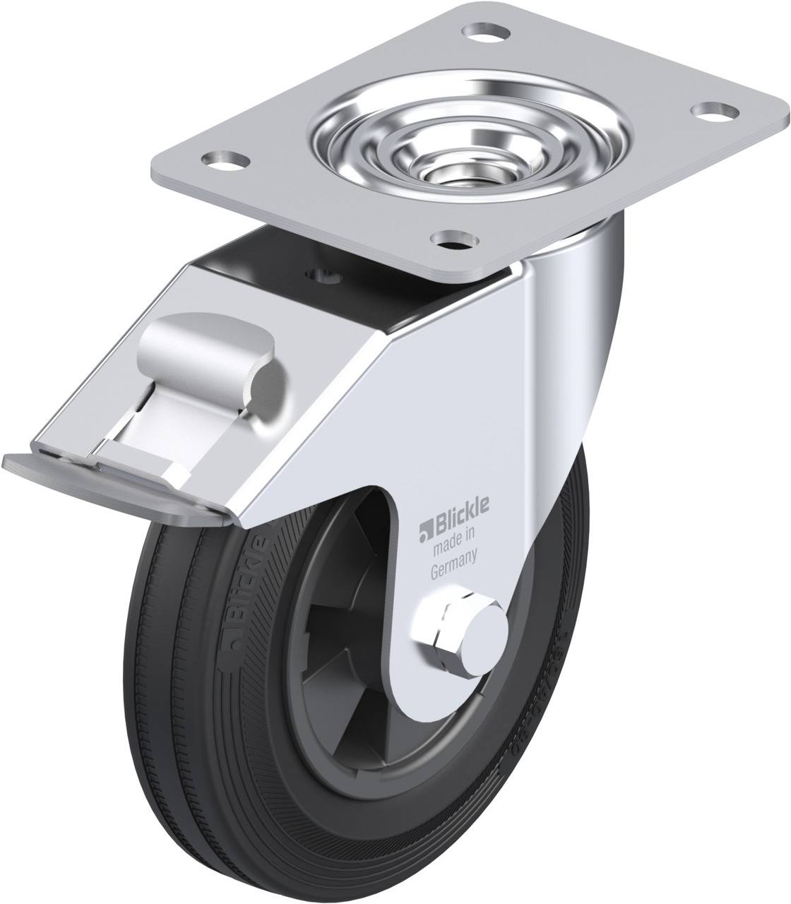 Blickle 375253 LE-VPP 160R-FI Kółko skrętne z hamulcem Średnica koła: 160 mm Maksymalne obciążenie: 135 kg 1 szt. - obrazek 1
