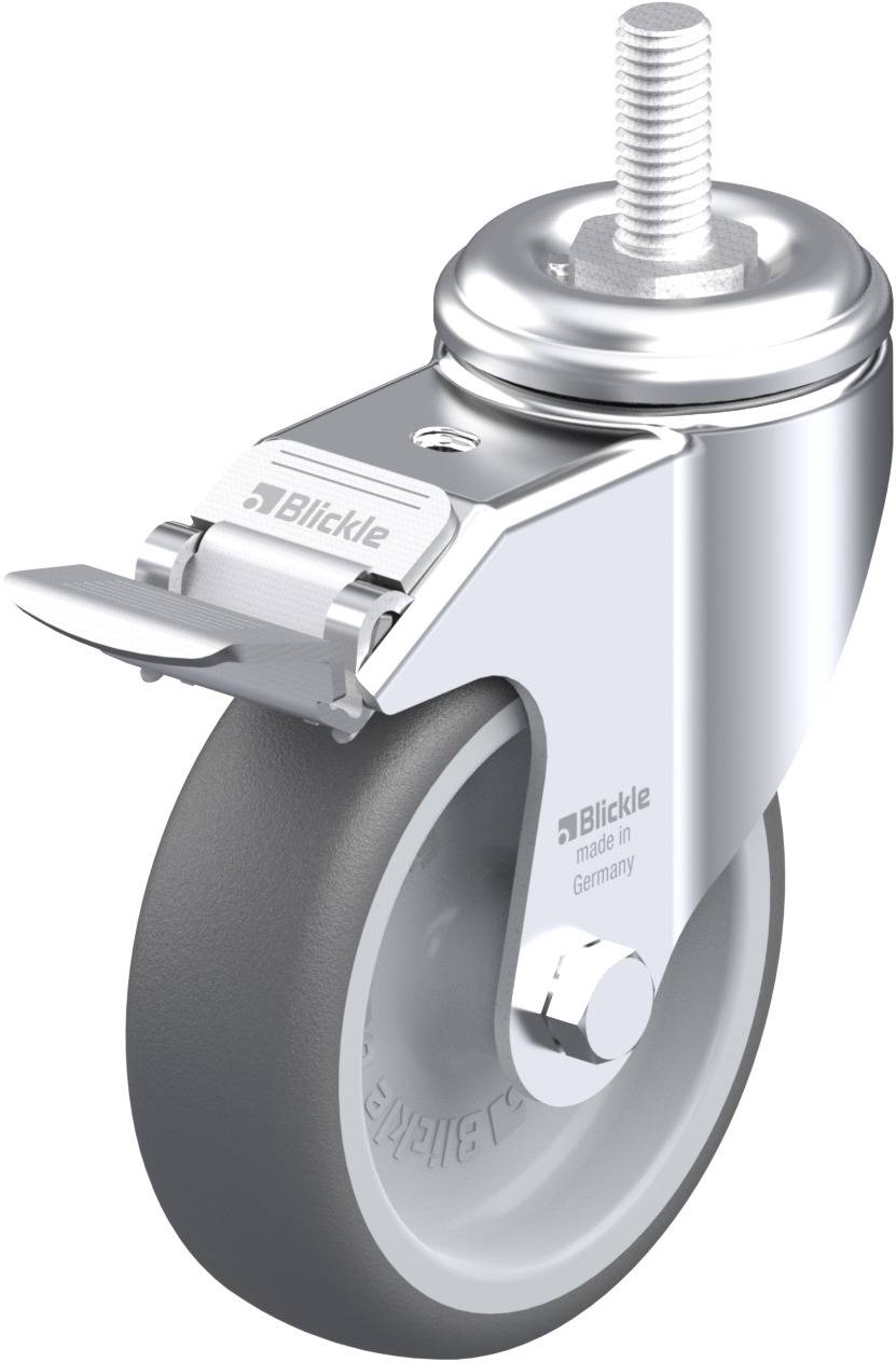 Blickle 848756 LKRA-PATH 101G-FI-GS12 Kółko skrętne z hamulcem Średnica koła: 100 mm Maksymalne obciążenie: 120 kg 1 szt - obrazek 1