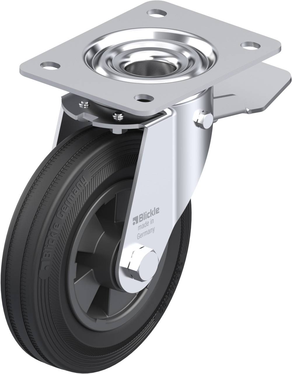 Blickle 338061 LE-VPP 160R-ST Kółko skrętne z hamulcem Średnica koła: 160 mm Maksymalne obciążenie: 135 kg 1 szt. - obrazek 1