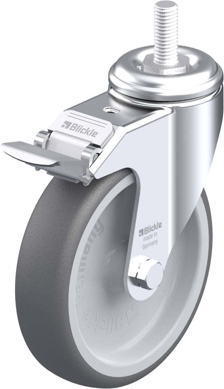 Blickle 848837 LKRA-PATH 126G-FI-GS12 Kółko skrętne z hamulcem Średnica koła: 125 mm Maksymalne obciążenie: 120 kg 1 szt - obrazek 1