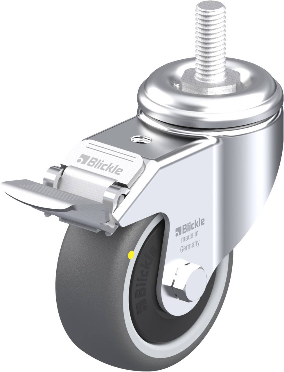 Blickle 848708 LKRA-PATH 80KF-FI-ELS-GS12 Kółko skrętne z hamulcem Średnica koła: 80 mm Maksymalne obciążenie: 100 kg 1 - obrazek 1