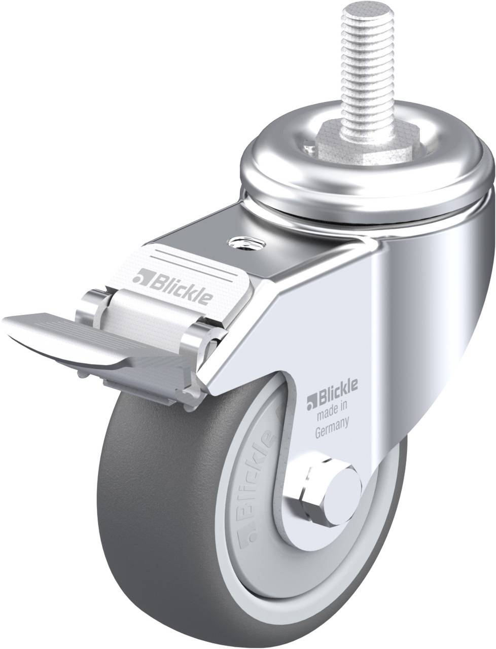 Blickle 848709 LKRA-PATH 80KF-FI-GS12 Kółko skrętne z hamulcem Średnica koła: 80 mm Maksymalne obciążenie: 120 kg 1 szt. - obrazek 1