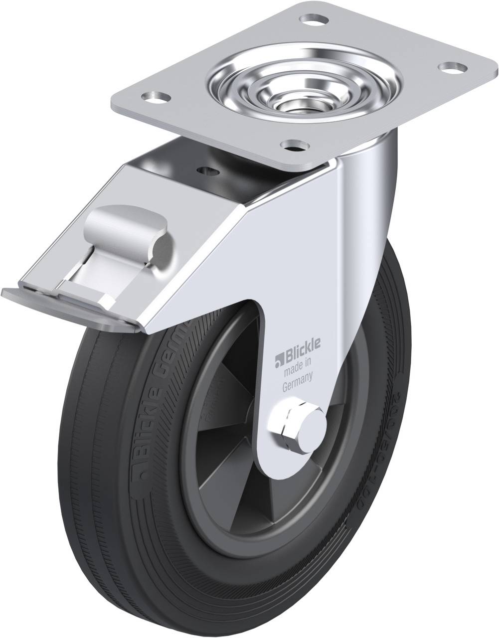 Blickle 394122 LE-VPP 200G-FI Kółko skrętne z hamulcem Średnica koła: 200 mm Maksymalne obciążenie: 205 kg 1 szt. - obrazek 1