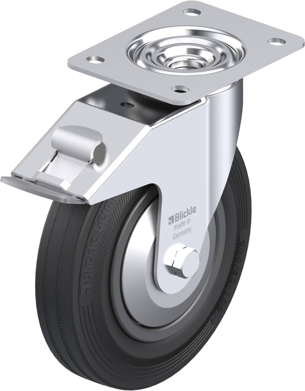 Blickle 522458 LE-VPP 200G-FI-FA Kółko skrętne z hamulcem Średnica koła: 200 mm Maksymalne obciążenie: 205 kg 1 szt. - obrazek 1
