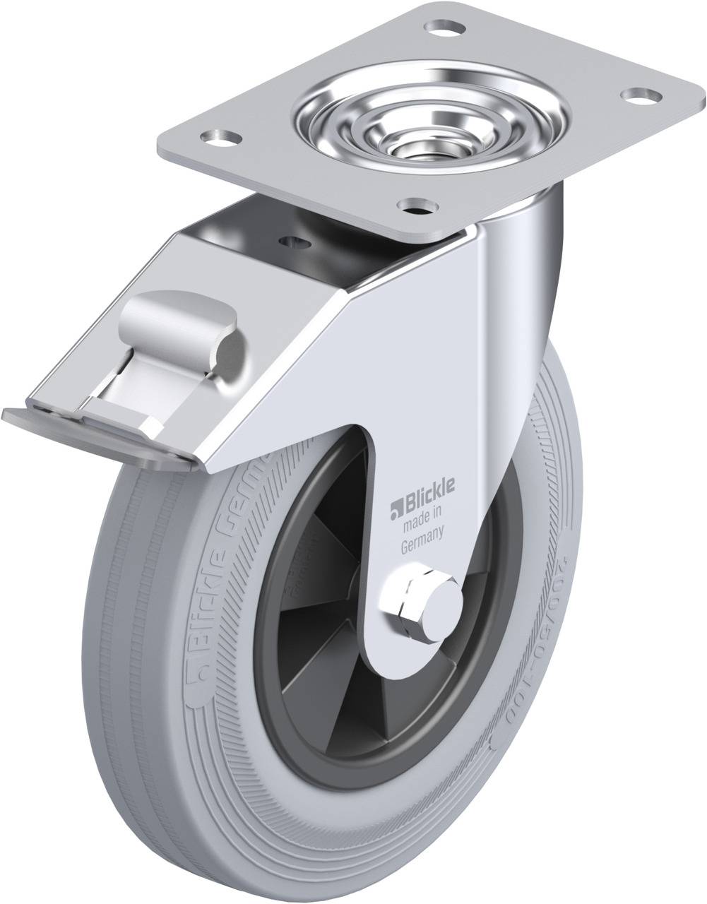 Blickle 638643 LE-VPP 200G-FI-SG Kółko skrętne z hamulcem Średnica koła: 200 mm Maksymalne obciążenie: 205 kg 1 szt. - obrazek 1