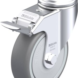 Blickle 575233 LKRA-TPA 101KF-11-FI Kółko skrętne z hamulcem Średnica koła: 100 mm Maksymalne obciążenie: 110 kg 1 szt. Blickle 575233 LKRA-TPA 101KF-11-FI Kółko skrętne z hamulcem Średnica koła: 100 mm Maksymalne obciążenie: 110 kg 1 szt.