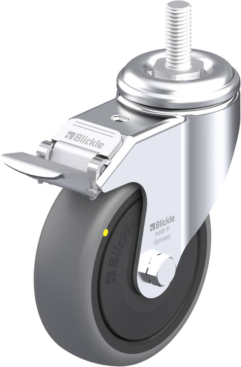 Blickle 693234 LKRA-TPA 101KF-FI-ELS-GS12 Kółko skrętne z hamulcem Średnica koła: 100 mm Maksymalne obciążenie: 70 kg 1 - obrazek 1