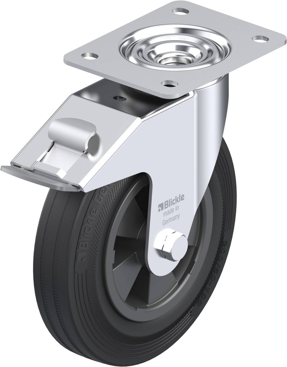 Blickle 394114 LE-VPP 200R-FI Kółko skrętne z hamulcem Średnica koła: 200 mm Maksymalne obciążenie: 205 kg 1 szt. - obrazek 1