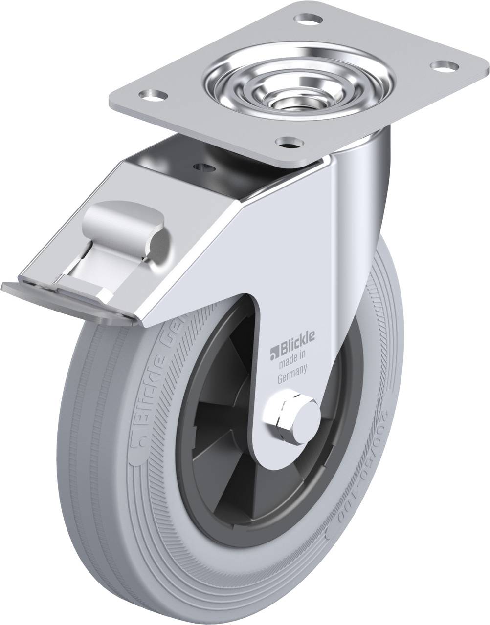 Blickle 387506 LE-VPP 200R-FI-SG Kółko skrętne z hamulcem Średnica koła: 200 mm Maksymalne obciążenie: 205 kg 1 szt. - obrazek 1