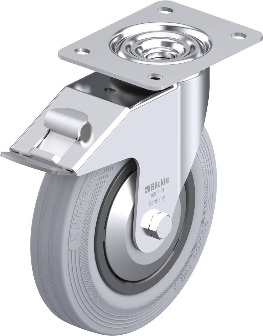 Blickle 633438 LE-VPP 200R-FI-SG-FA Kółko skrętne z hamulcem Średnica koła: 200 mm Maksymalne obciążenie: 205 kg 1 szt. - obrazek 1