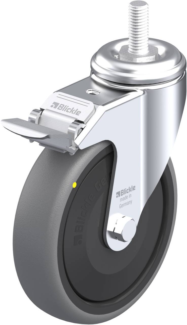 Blickle 659532 LKRA-TPA 126KF-FI-ELS-GS12 Kółko skrętne z hamulcem Średnica koła: 125 mm Maksymalne obciążenie: 80 kg 1 - obrazek 1