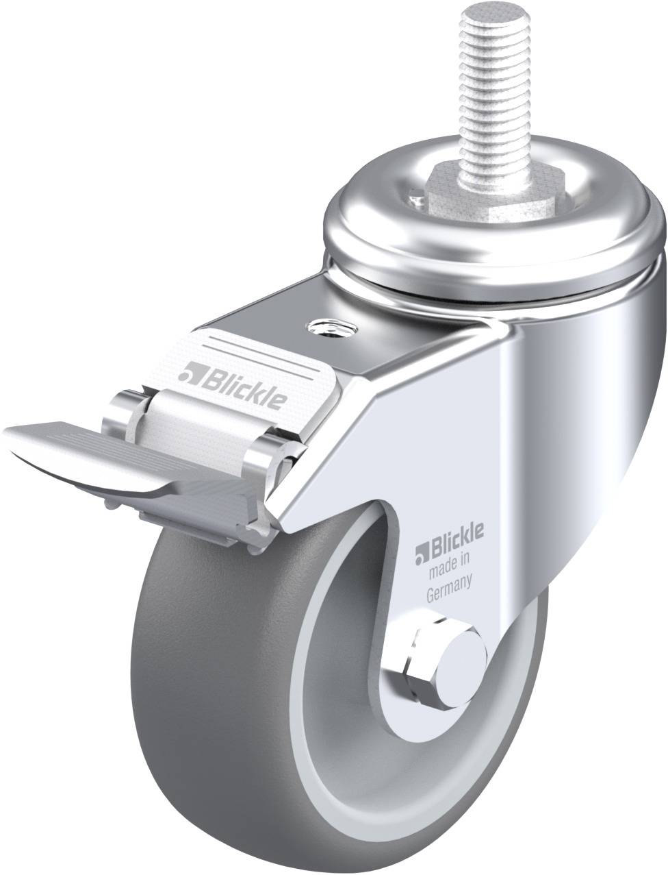 Blickle 636977 LKRA-TPA 80G-FI-GS12 Kółko skrętne z hamulcem Średnica koła: 80 mm Maksymalne obciążenie: 100 kg 1 szt. - obrazek 1