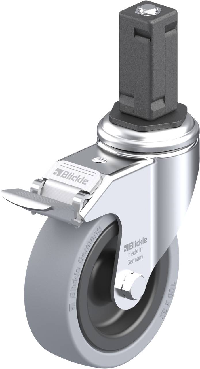 Blickle 848190 LKRA-VPA 101G-11-FI-EV14 Kółko skrętne z hamulcem Średnica koła: 100 mm Maksymalne obciążenie: 110 kg 1 s - obrazek 1