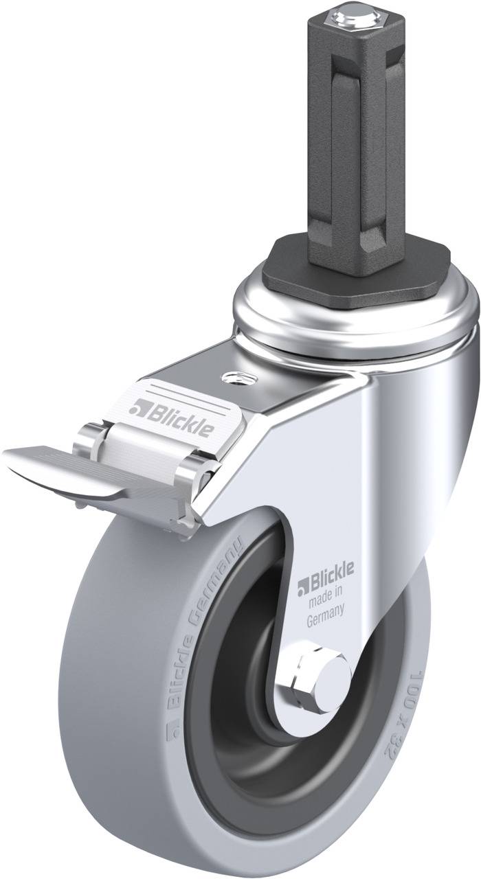 Blickle 848223 LKRA-VPA 101K-11-FI-EV12 Kółko skrętne z hamulcem Średnica koła: 100 mm Maksymalne obciążenie: 110 kg 1 s - obrazek 1