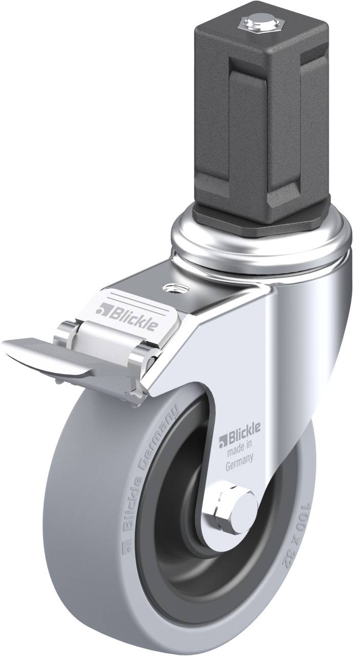 Blickle 848227 LKRA-VPA 101K-11-FI-EV17 Kółko skrętne z hamulcem Średnica koła: 100 mm Maksymalne obciążenie: 110 kg 1 s - obrazek 1
