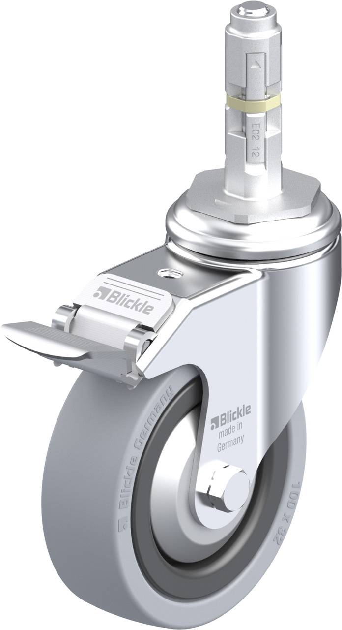Blickle 327767 LKRA-VPA 101K-11-FI-FA-E12 Kółko skrętne z hamulcem Średnica koła: 100 mm Maksymalne obciążenie: 110 kg 1 - obrazek 1