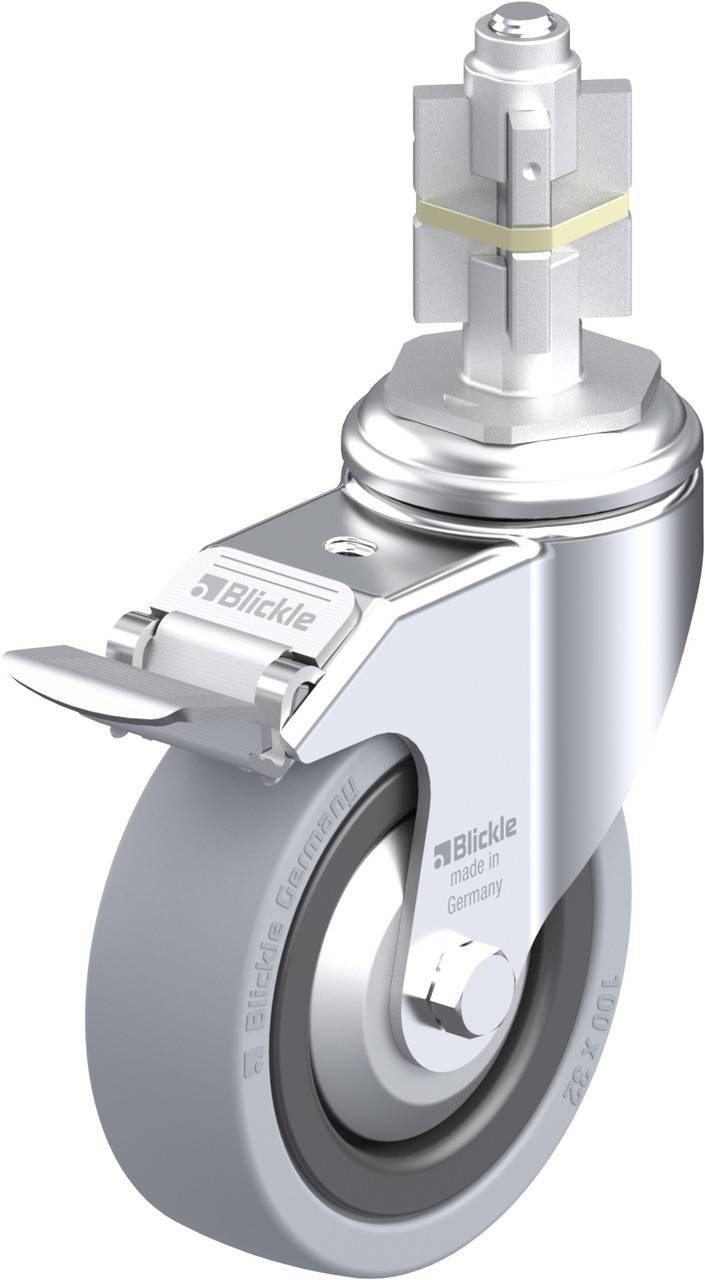 Blickle 310672 LKRA-VPA 101K-11-FI-FA-E15 Kółko skrętne z hamulcem Średnica koła: 100 mm Maksymalne obciążenie: 110 kg 1 - obrazek 1