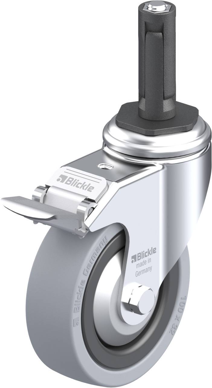 Blickle 848211 LKRA-VPA 101K-11-FI-FA-ER12 Kółko skrętne z hamulcem Średnica koła: 100 mm Maksymalne obciążenie: 110 kg - obrazek 1
