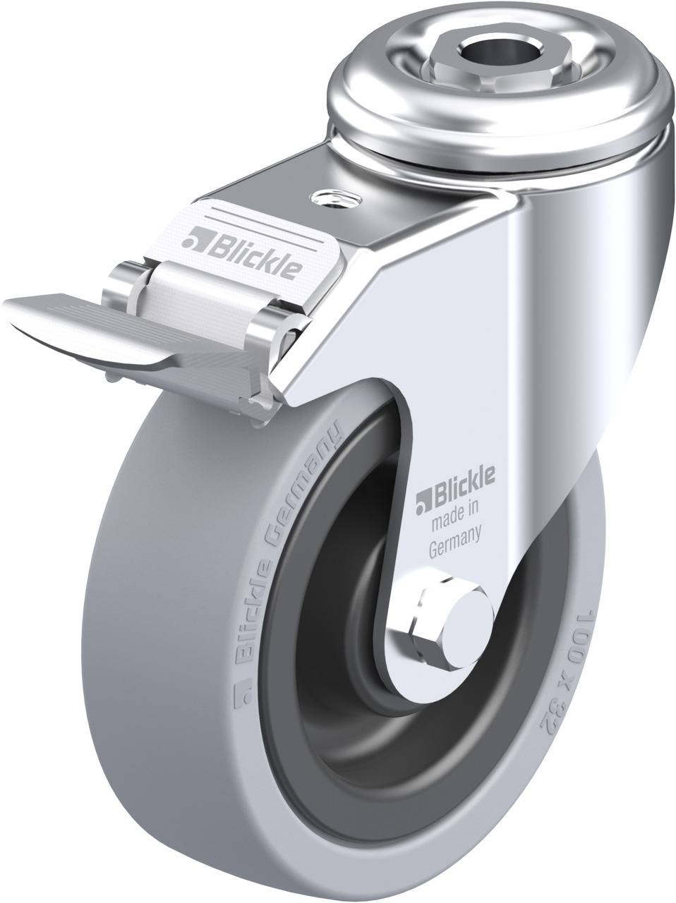 Blickle 224642 LKRA-VPA 101K-FI Kółko skrętne z hamulcem Średnica koła: 100 mm Maksymalne obciążenie: 110 kg 1 szt. - obrazek 1