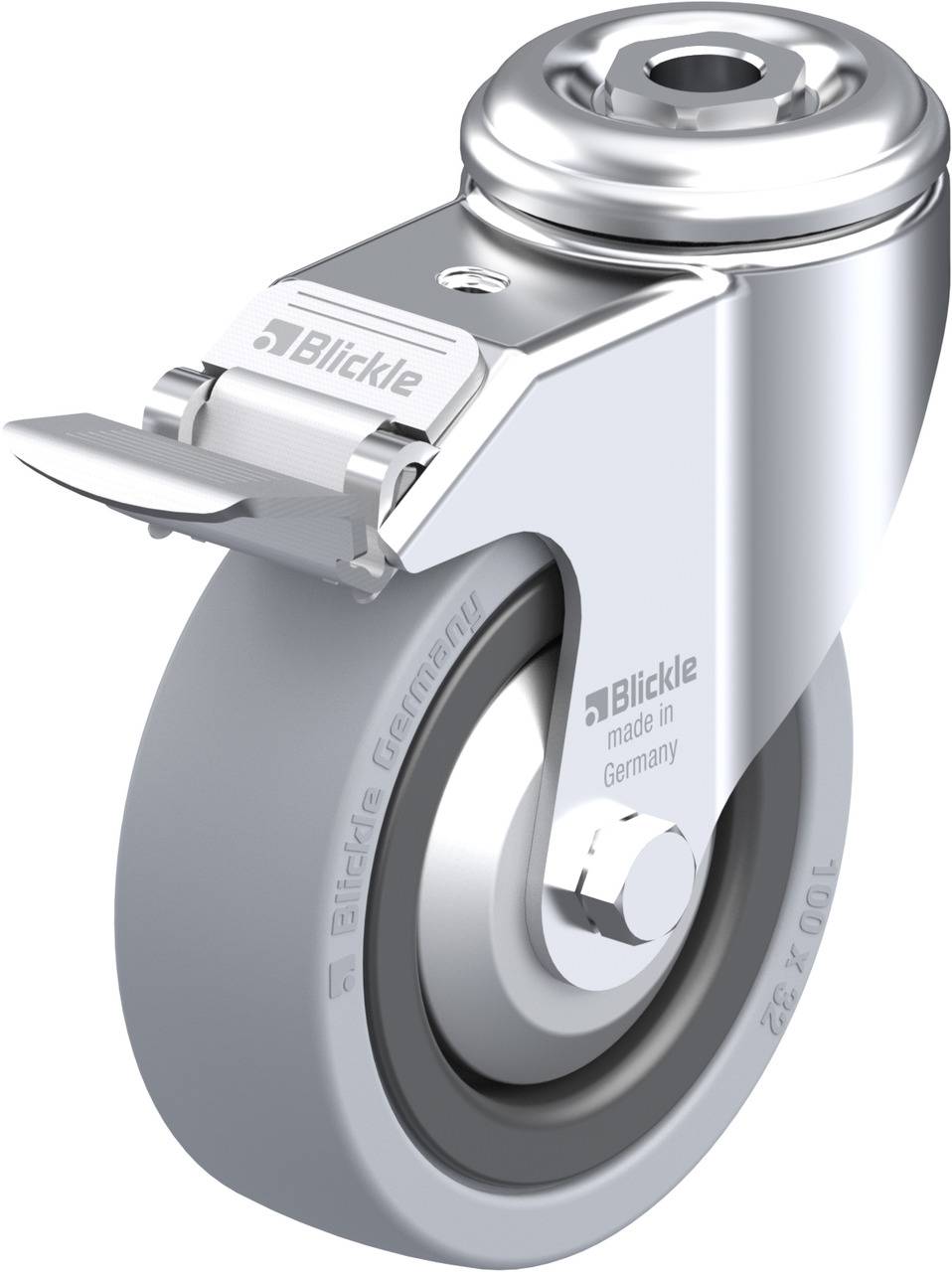 Blickle 225037 LKRA-VPA 101K-FI-FA Kółko skrętne z hamulcem Średnica koła: 100 mm Maksymalne obciążenie: 110 kg 1 szt. - obrazek 1