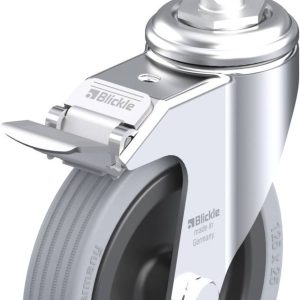Blickle 744296 LKRA-VPA 125G-11-FI-E11 Kółko skrętne z hamulcem Średnica koła: 125 mm Maksymalne obciążenie: 100 kg 1 sz Blickle 744296 LKRA-VPA 125G-11-FI-E11 Kółko skrętne z hamulcem Średnica koła: 125 mm Maksymalne obciążenie: 100 kg 1 sz