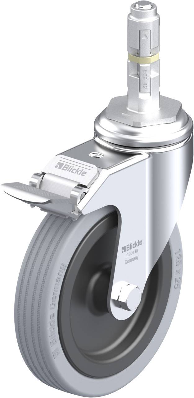 Blickle 224402 LKRA-VPA 125G-11-FI-E12 Kółko skrętne z hamulcem Średnica koła: 125 mm Maksymalne obciążenie: 100 kg 1 sz - obrazek 1