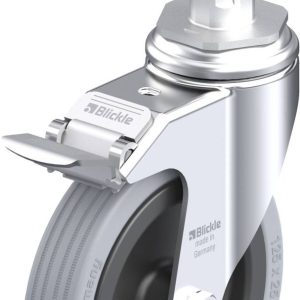 Blickle 738458 LKRA-VPA 125G-11-FI-E17 Kółko skrętne z hamulcem Średnica koła: 125 mm Maksymalne obciążenie: 100 kg 1 sz Blickle 738458 LKRA-VPA 125G-11-FI-E17 Kółko skrętne z hamulcem Średnica koła: 125 mm Maksymalne obciążenie: 100 kg 1 sz