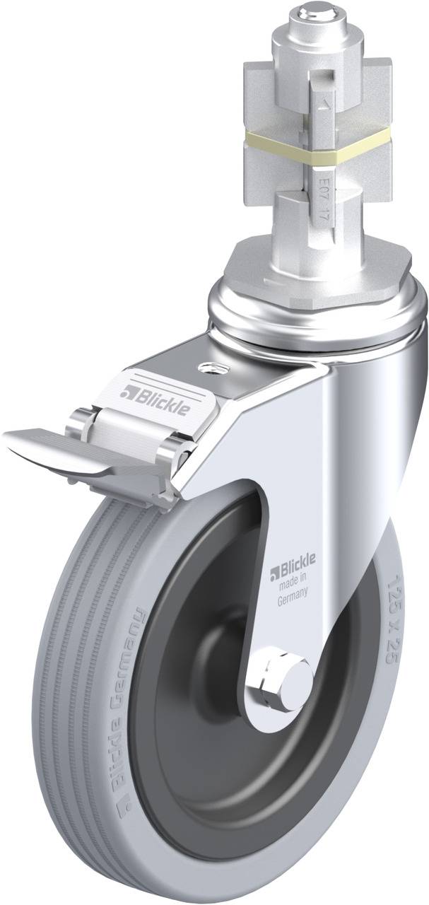 Blickle 738458 LKRA-VPA 125G-11-FI-E17 Kółko skrętne z hamulcem Średnica koła: 125 mm Maksymalne obciążenie: 100 kg 1 sz - obrazek 1
