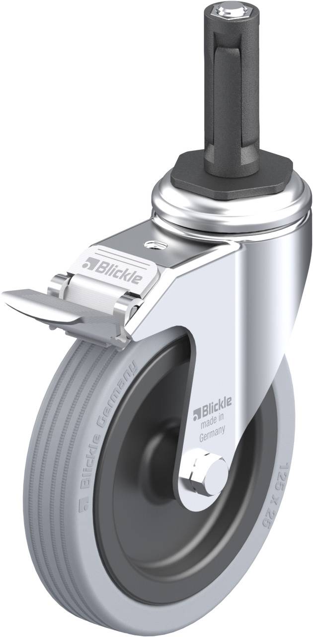 Blickle 848254 LKRA-VPA 125G-11-FI-ER12 Kółko skrętne z hamulcem Średnica koła: 125 mm Maksymalne obciążenie: 100 kg 1 s - obrazek 1