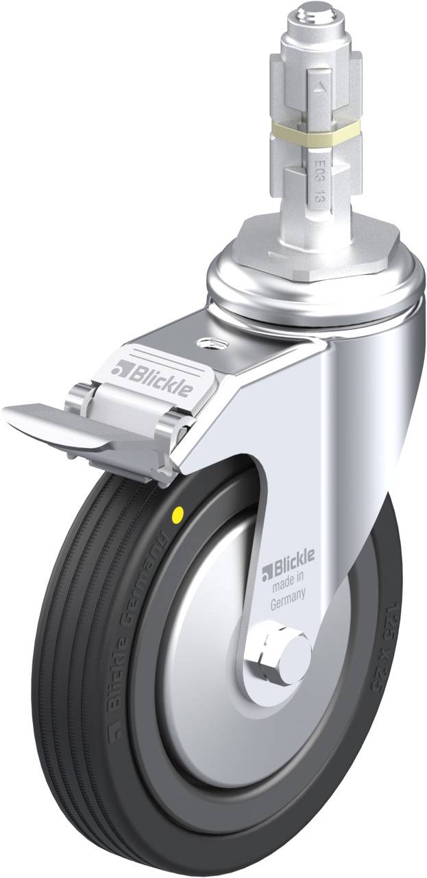 Blickle 570929 LKRA-VPA 125K-11-FI-EL-FA-E13 Kółko skrętne z hamulcem Średnica koła: 125 mm Maksymalne obciążenie: 75 kg - obrazek 1