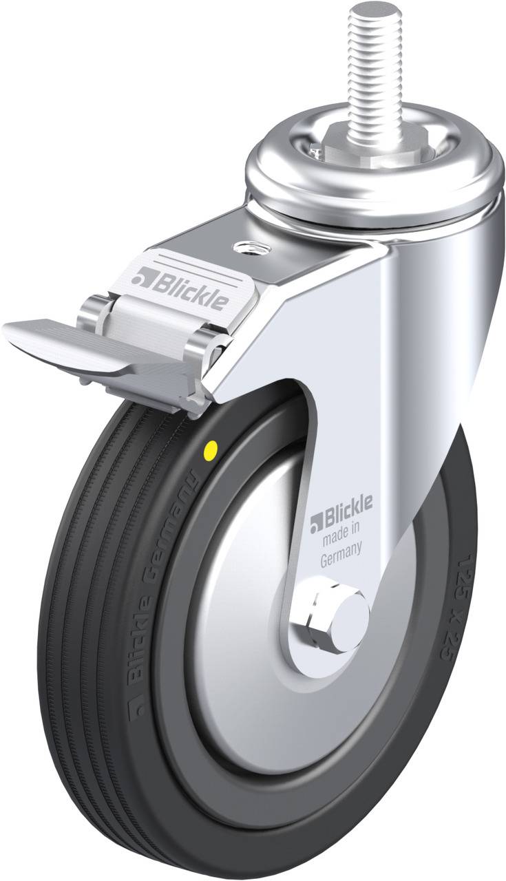 Blickle 586362 LKRA-VPA 125K-FI-EL-FA-GS12 Kółko skrętne z hamulcem Średnica koła: 125 mm Maksymalne obciążenie: 75 kg 1 - obrazek 1