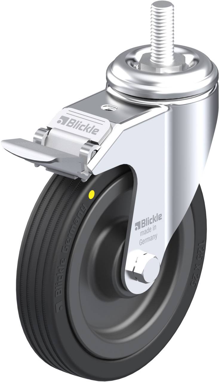 Blickle 456525 LKRA-VPA 125K-FI-EL-GS12 Kółko skrętne z hamulcem Średnica koła: 125 mm Maksymalne obciążenie: 75 kg 1 sz - obrazek 1
