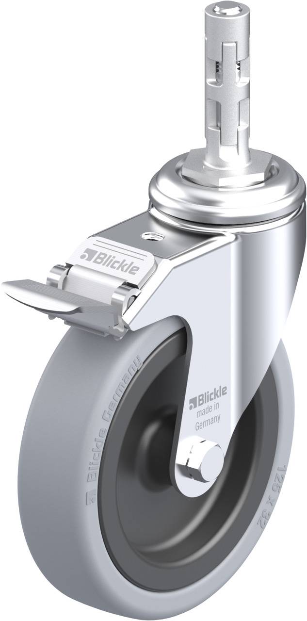 Blickle 350280 LKRA-VPA 126G-11-FI-E11 Kółko skrętne z hamulcem Średnica koła: 125 mm Maksymalne obciążenie: 120 kg 1 sz - obrazek 1