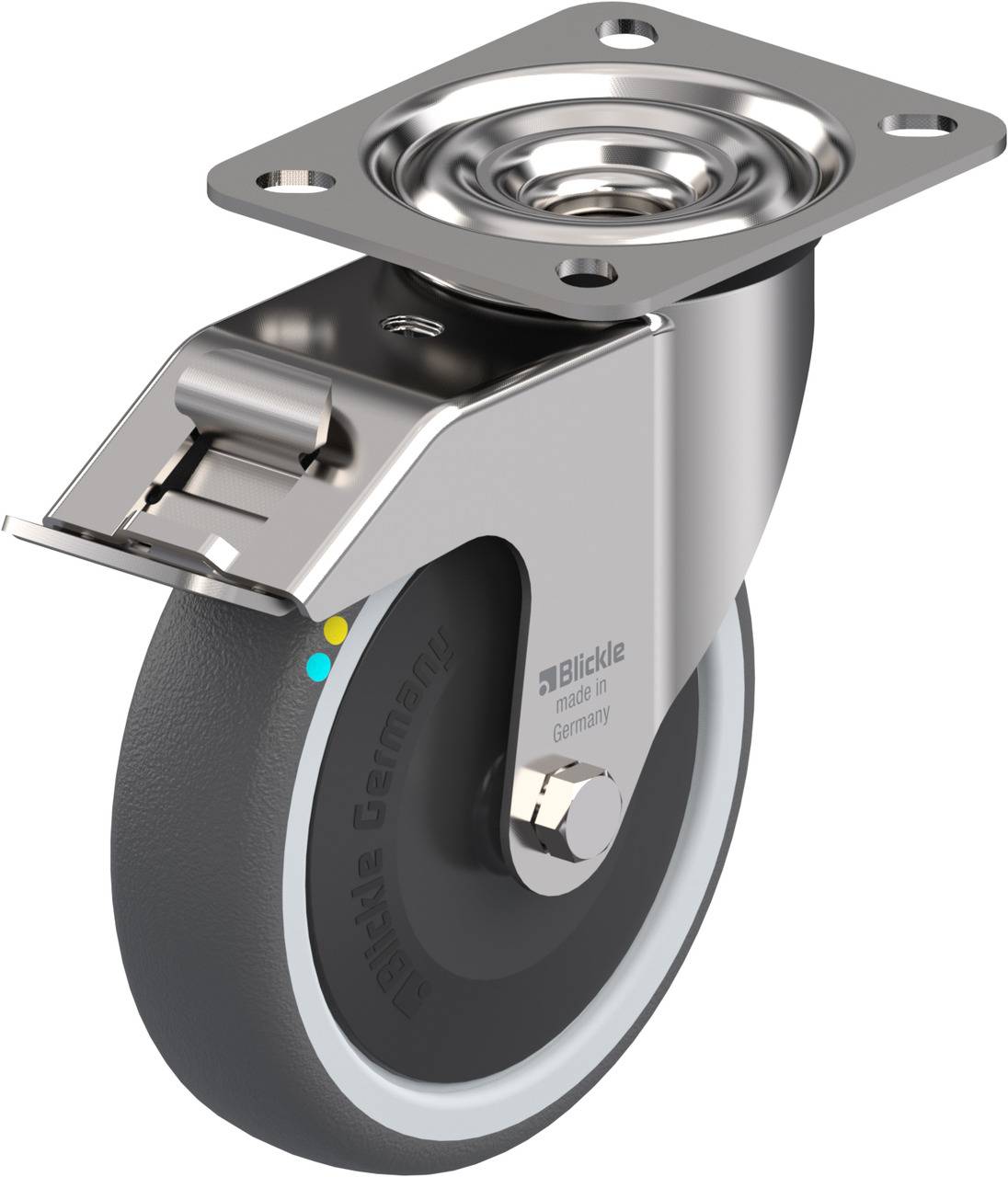 Blickle 853676 LEX-PATH 125KFD-FI-ELS Kółko skrętne z hamulcem Średnica koła: 125 mm Maksymalne obciążenie: 150 kg 1 szt - obrazek 1