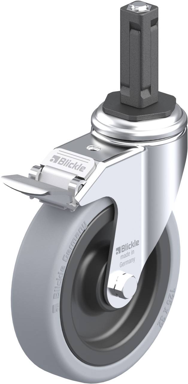 Blickle 848396 LKRA-VPA 126K-11-FI-EV12 Kółko skrętne z hamulcem Średnica koła: 125 mm Maksymalne obciążenie: 120 kg 1 s - obrazek 1