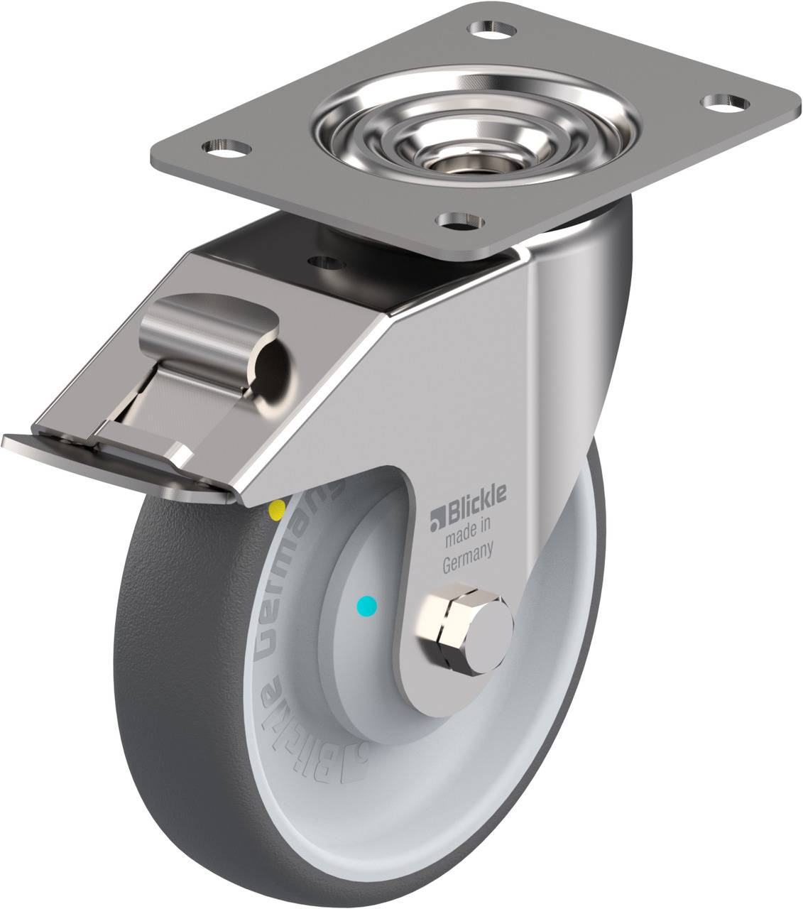 Blickle 853680 LEX-PATH 160KAD-FI-ELS Kółko skrętne z hamulcem Średnica koła: 160 mm Maksymalne obciążenie: 260 kg 1 szt - obrazek 1